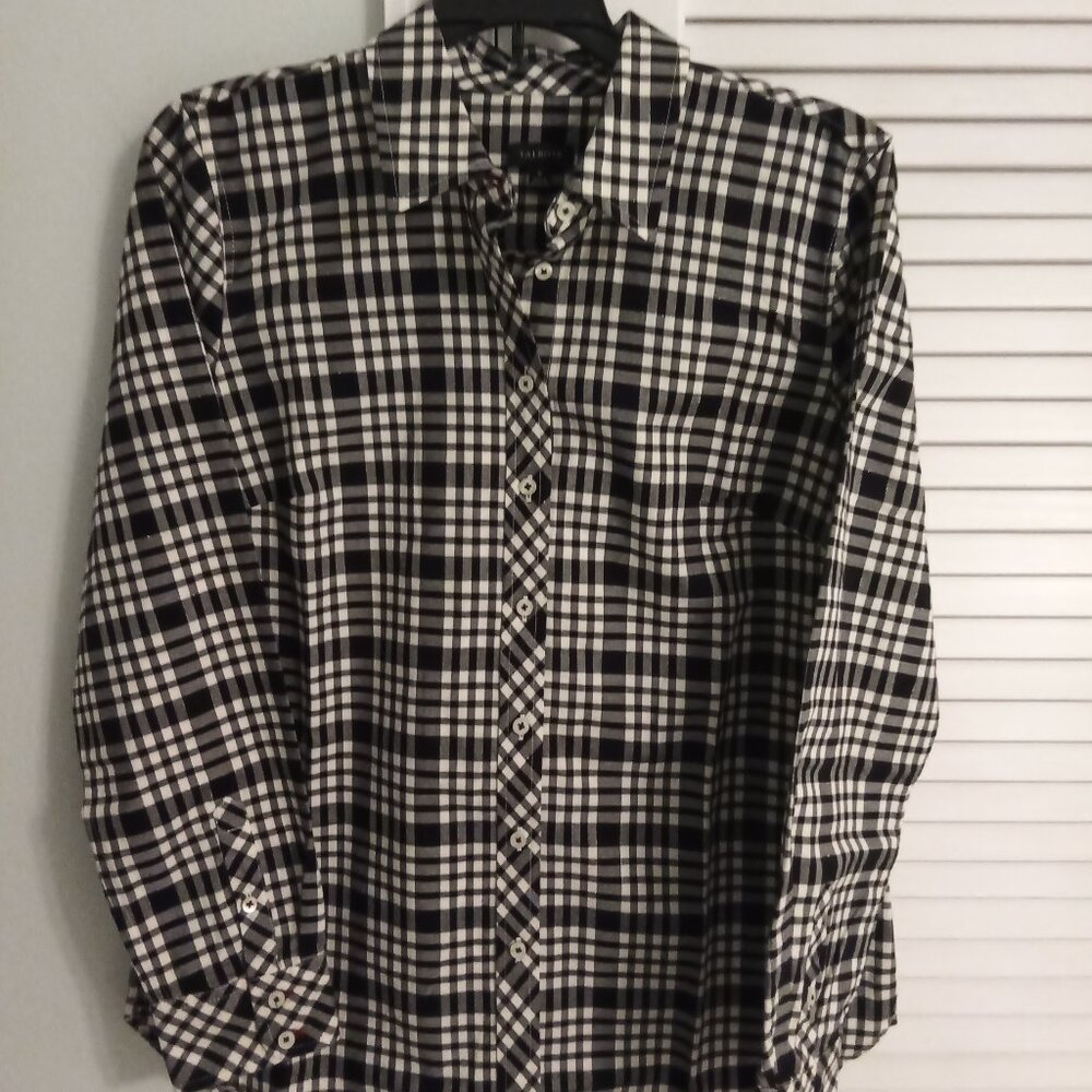 Talbots Black & White Blouse